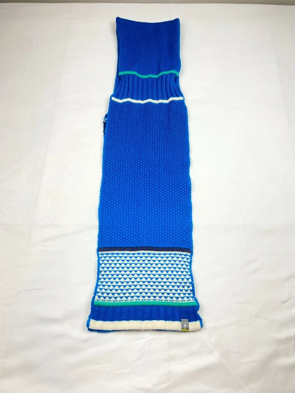 Smartwool Colorblock Knit Scarf Blue, Green & White 62